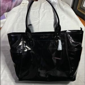 Shiny black leather tote Cole Haan